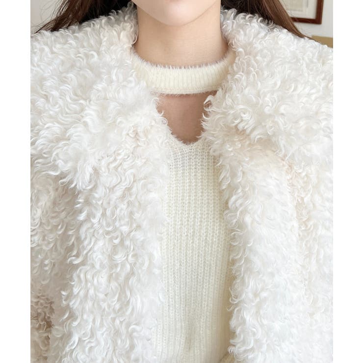 衿付きプードルフェイクファーブルゾン | moment+ | 詳細画像10 