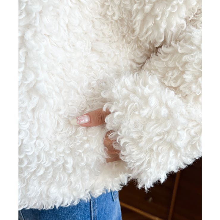 衿付きプードルフェイクファーブルゾン | moment+ | 詳細画像16 