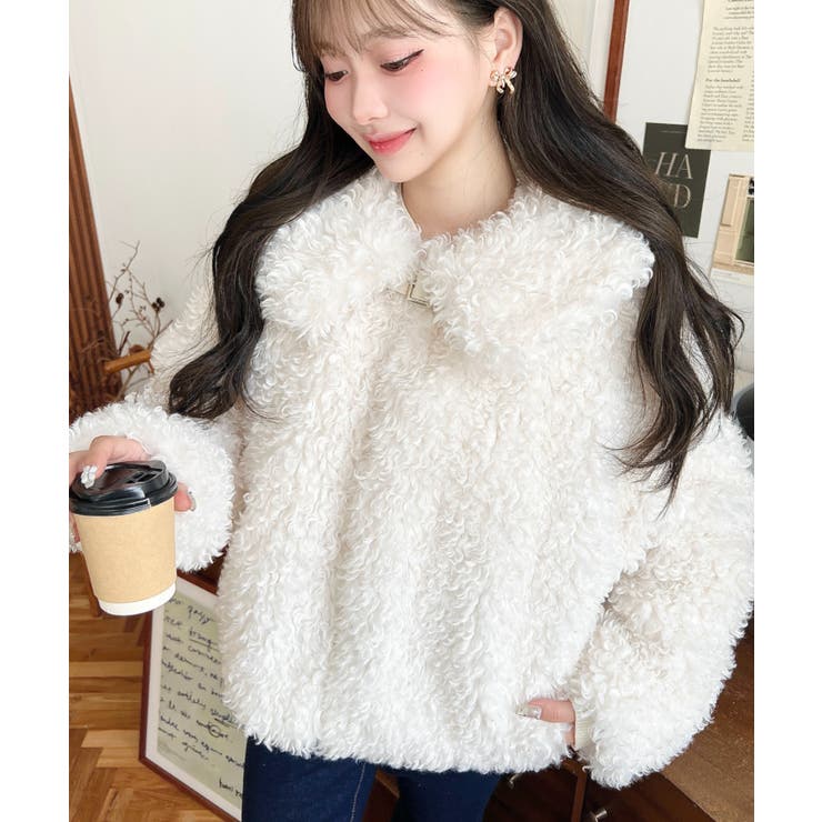 衿付きプードルフェイクファーブルゾン | moment+ | 詳細画像17 