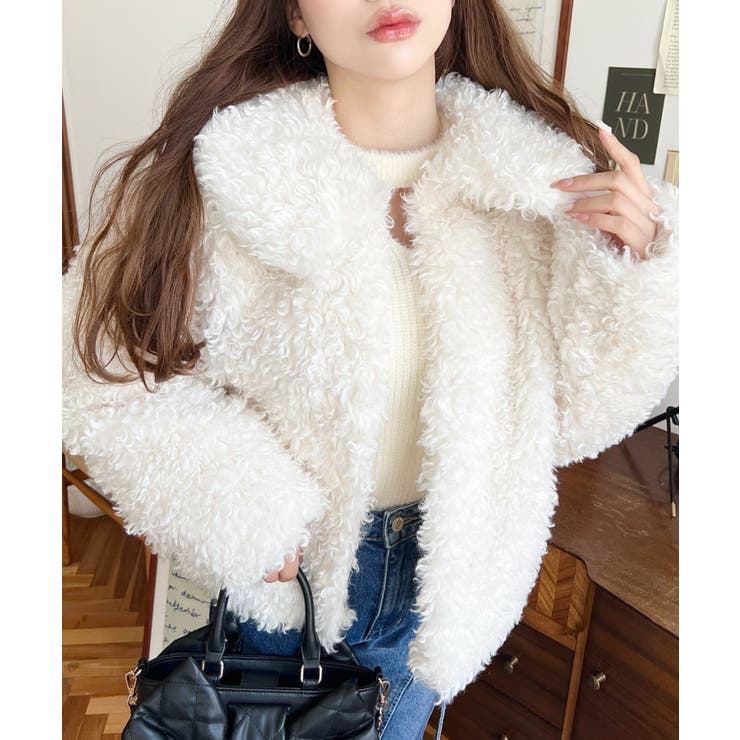 衿付きプードルフェイクファーブルゾン | moment+ | 詳細画像2 