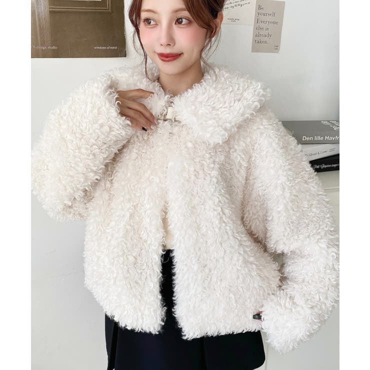 衿付きプードルフェイクファーブルゾン | moment+ | 詳細画像22 