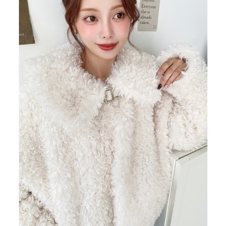 衿付きプードルフェイクファーブルゾン | moment+ | 詳細画像23 