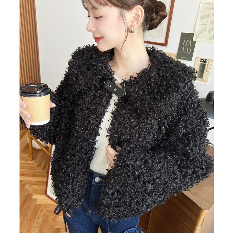 衿付きプードルフェイクファーブルゾン | moment+ | 詳細画像27 