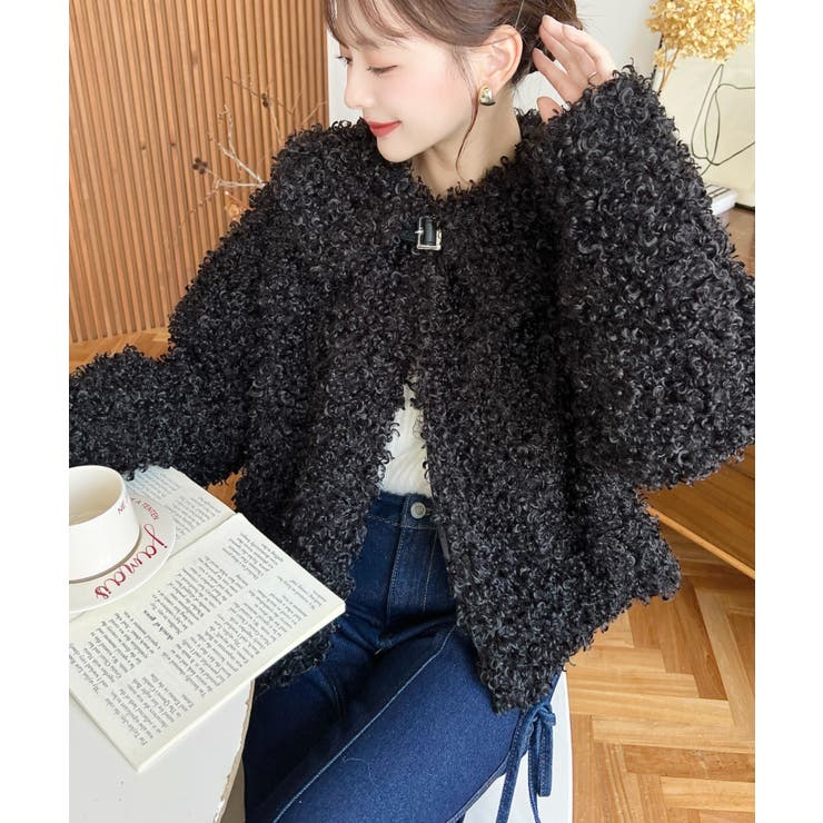 衿付きプードルフェイクファーブルゾン | moment+ | 詳細画像29 