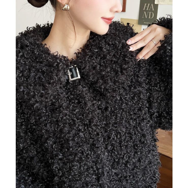 衿付きプードルフェイクファーブルゾン | moment+ | 詳細画像30 