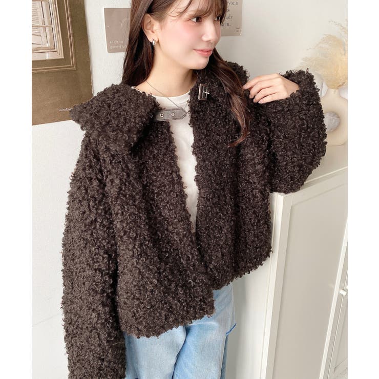 衿付きプードルフェイクファーブルゾン | moment+ | 詳細画像32 