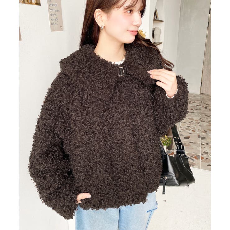 衿付きプードルフェイクファーブルゾン | moment+ | 詳細画像33 