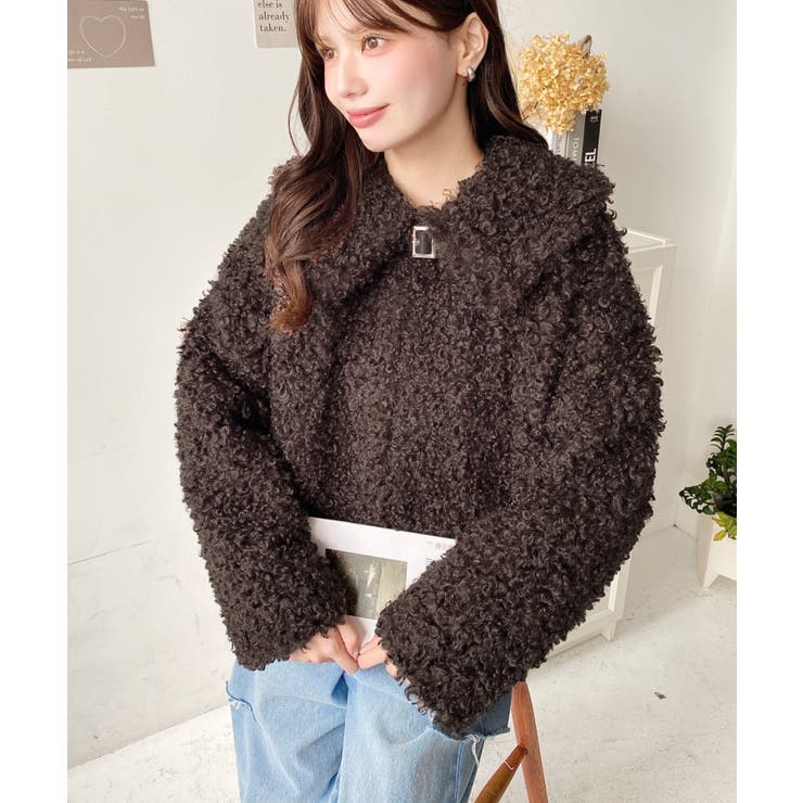 衿付きプードルフェイクファーブルゾン | moment+ | 詳細画像34 