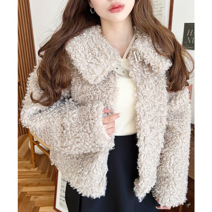 衿付きプードルフェイクファーブルゾン | moment+ | 詳細画像35 