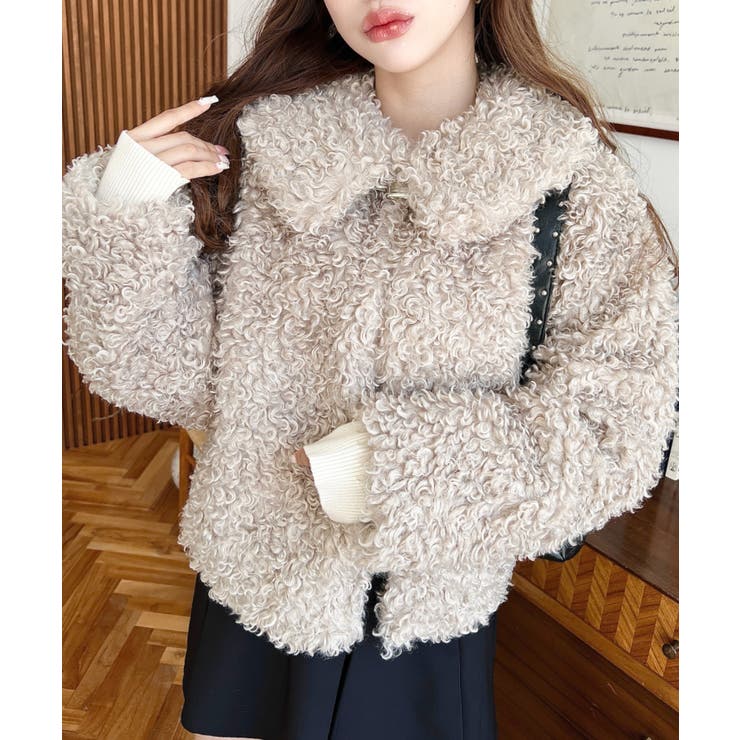 衿付きプードルフェイクファーブルゾン | moment+ | 詳細画像37 