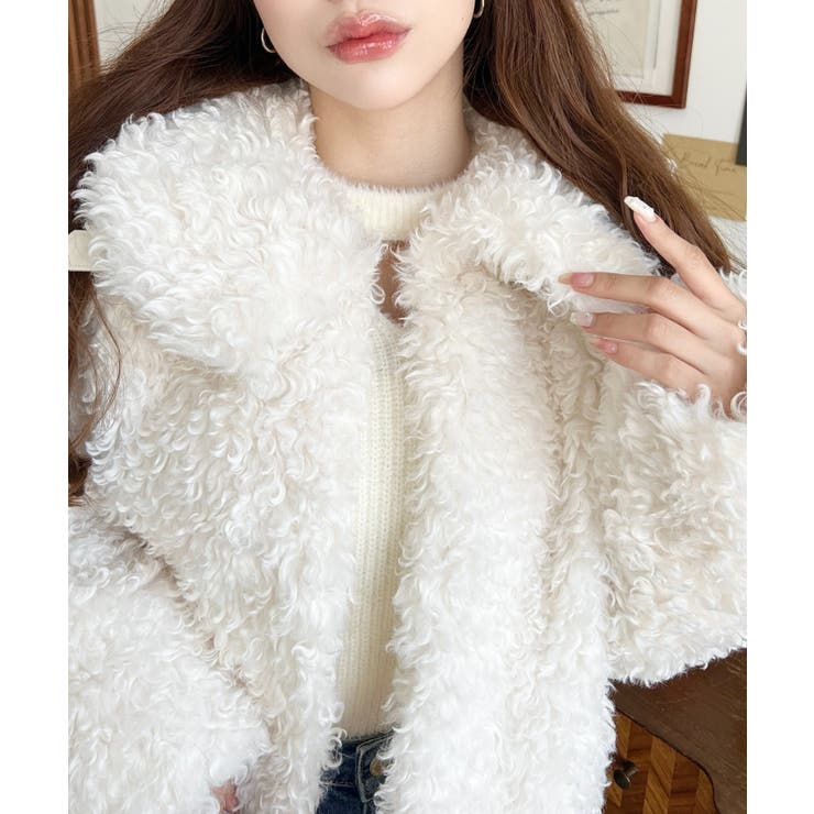 衿付きプードルフェイクファーブルゾン | moment+ | 詳細画像4 