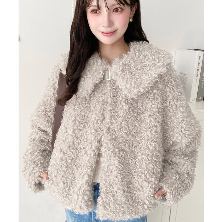 衿付きプードルフェイクファーブルゾン | moment+ | 詳細画像39 