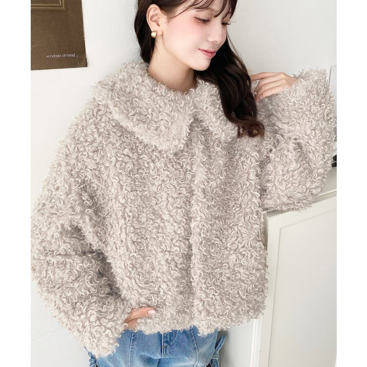 衿付きプードルフェイクファーブルゾン | moment+ | 詳細画像41 