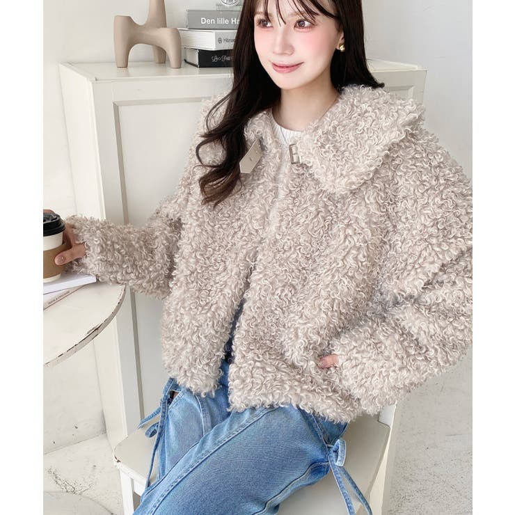 衿付きプードルフェイクファーブルゾン | moment+ | 詳細画像42 