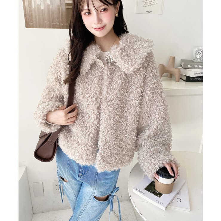 衿付きプードルフェイクファーブルゾン | moment+ | 詳細画像43 