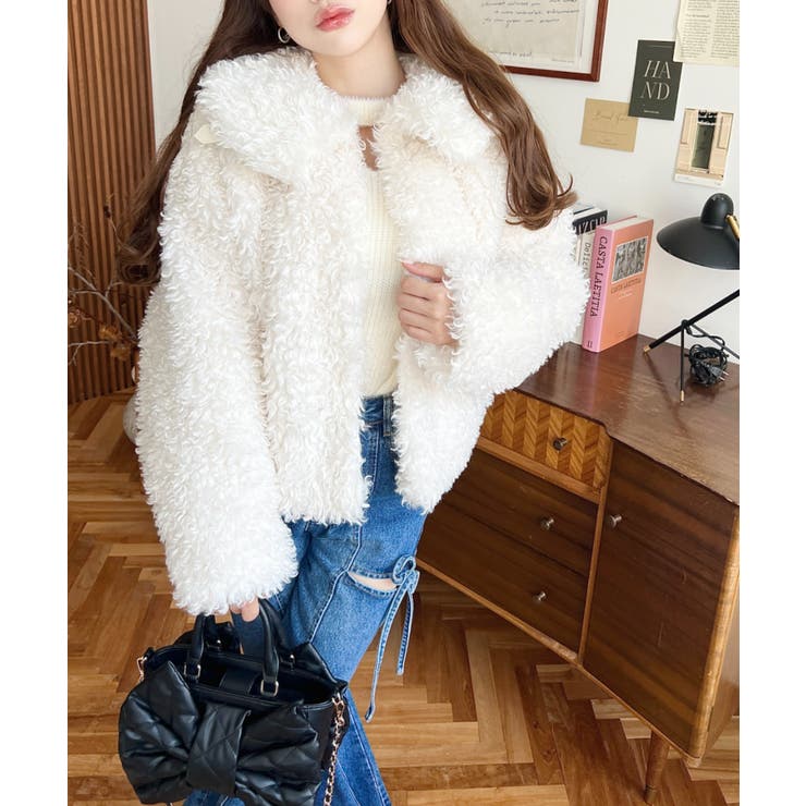 衿付きプードルフェイクファーブルゾン | moment+ | 詳細画像5 