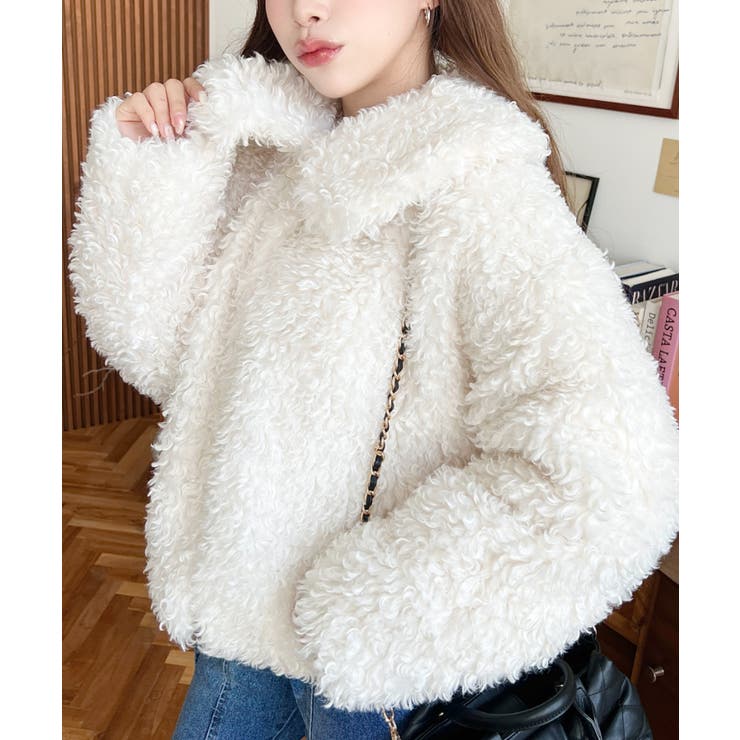 衿付きプードルフェイクファーブルゾン | moment+ | 詳細画像6 