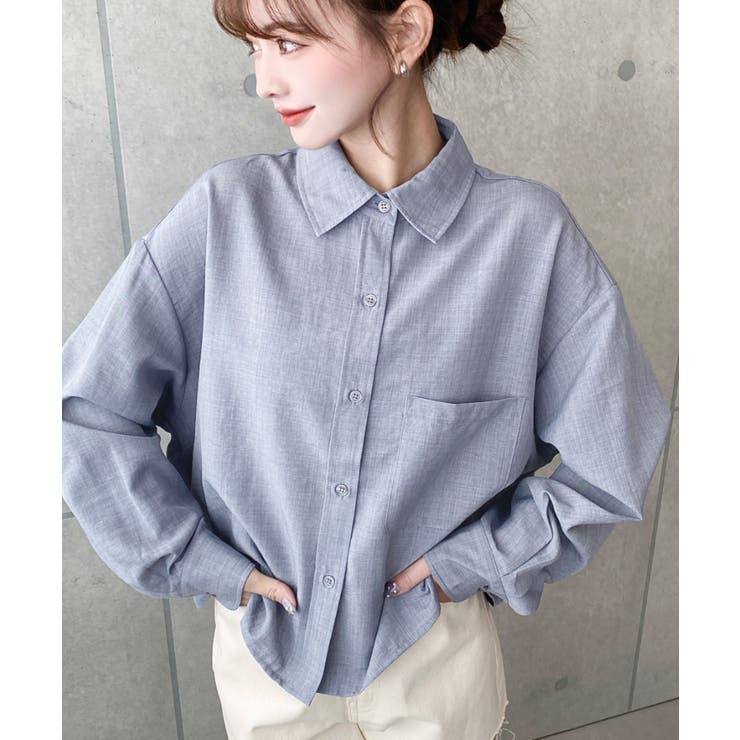 エステルスラブショート丈長袖シャツ | moment+ | 詳細画像11 