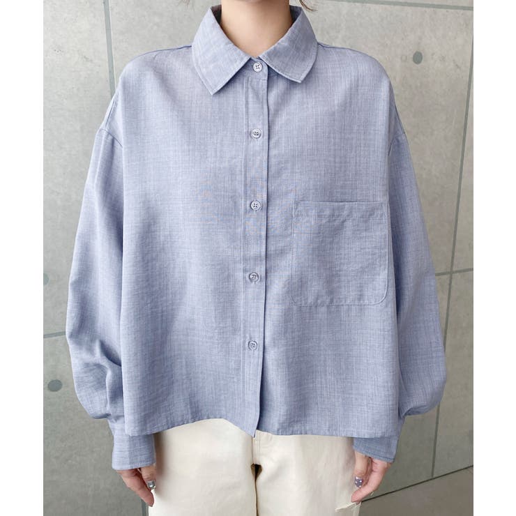 エステルスラブショート丈長袖シャツ | moment+ | 詳細画像13 