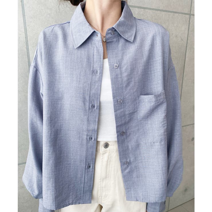 エステルスラブショート丈長袖シャツ | moment+ | 詳細画像16 