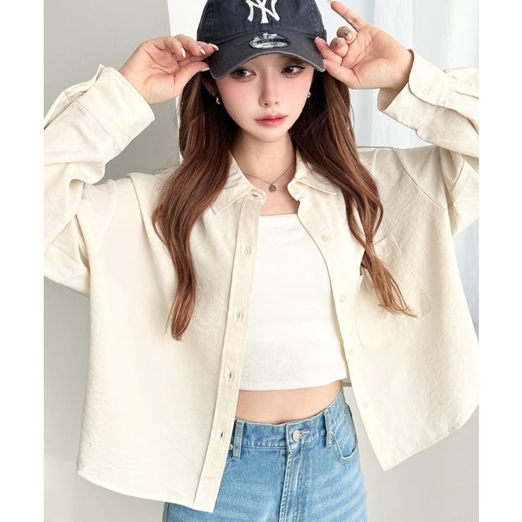 エステルスラブショート丈長袖シャツ | moment+ | 詳細画像2 