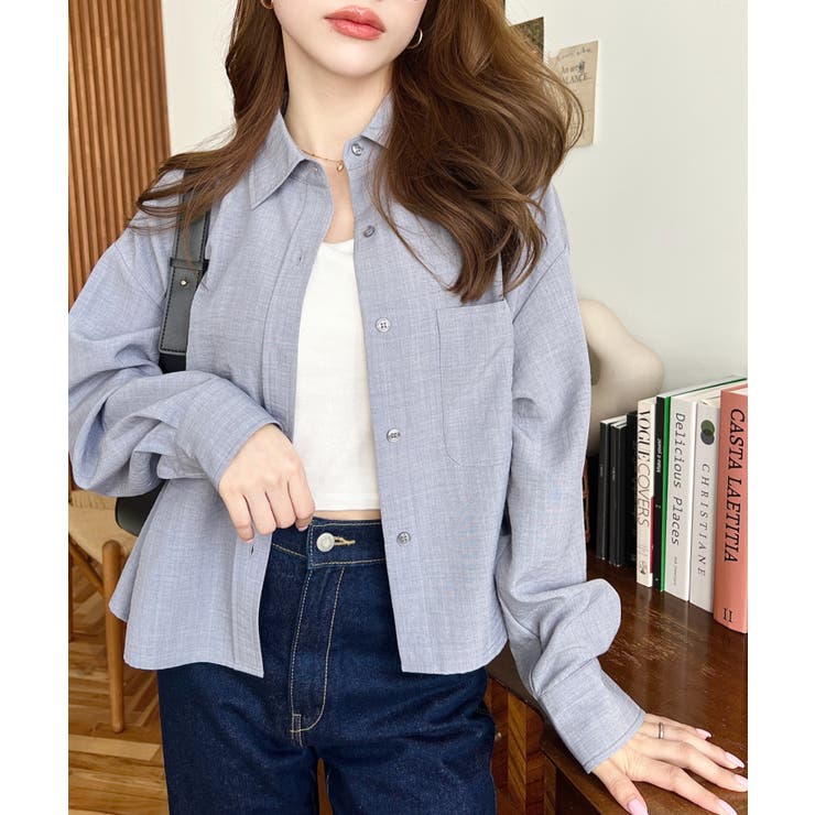 エステルスラブショート丈長袖シャツ | moment+ | 詳細画像22 