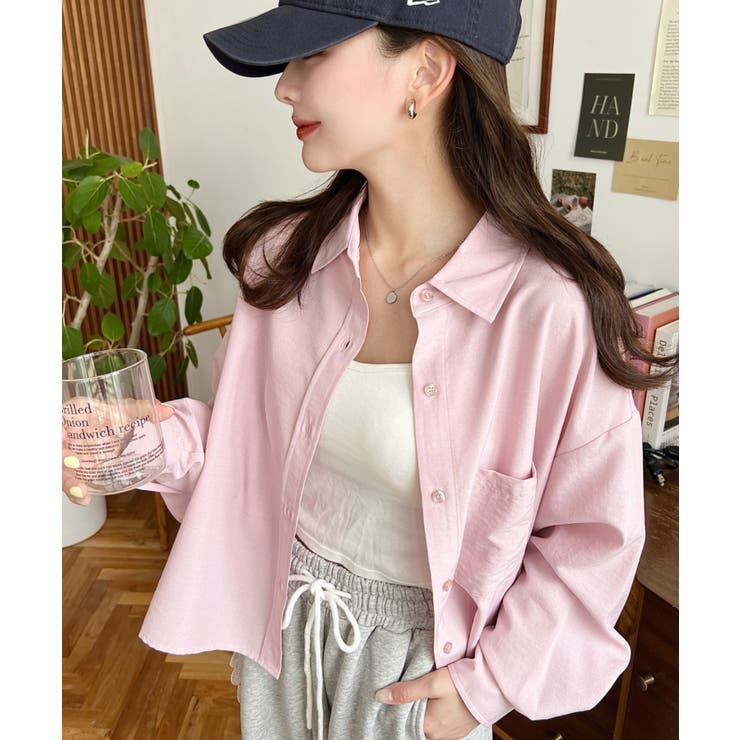 エステルスラブショート丈長袖シャツ | moment+ | 詳細画像23 