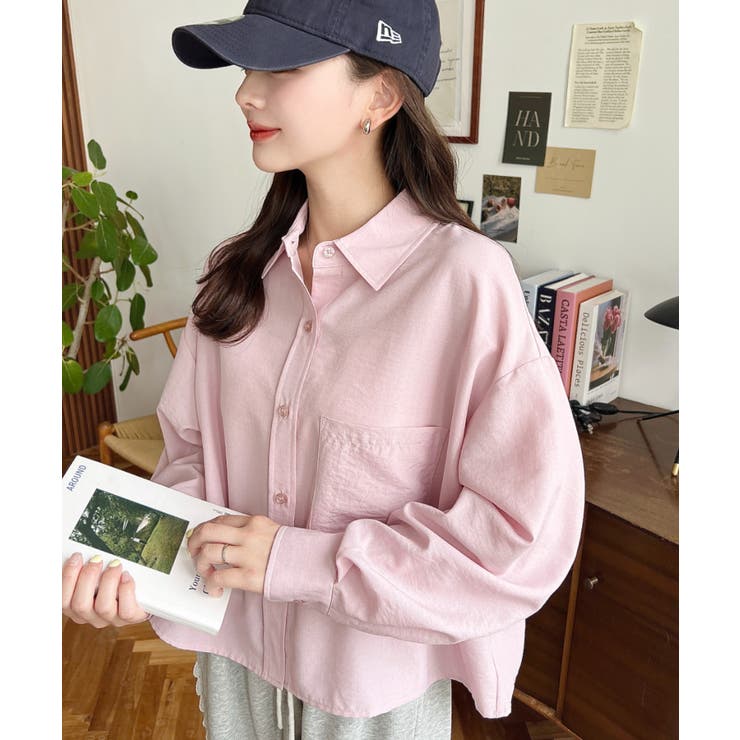 エステルスラブショート丈長袖シャツ | moment+ | 詳細画像26 