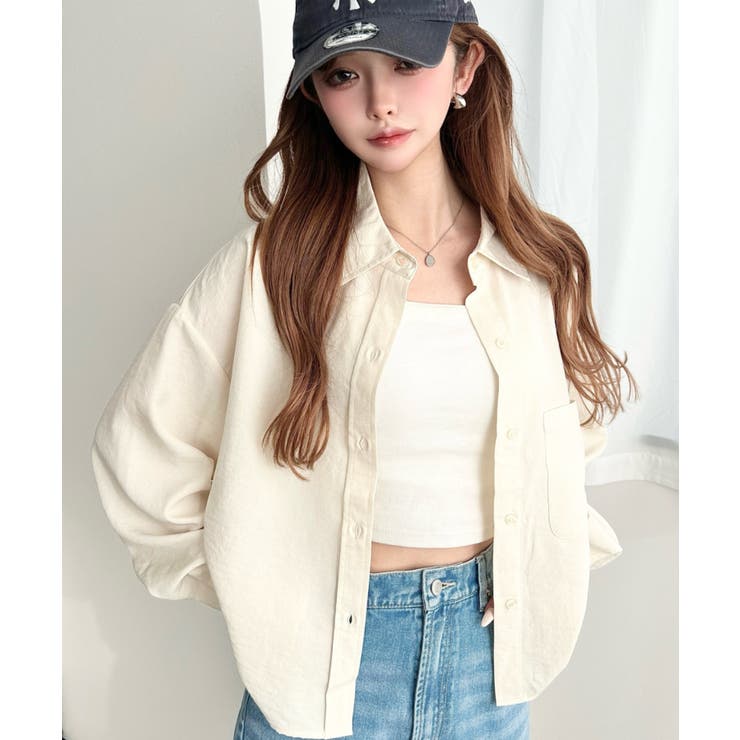 エステルスラブショート丈長袖シャツ | moment+ | 詳細画像5 