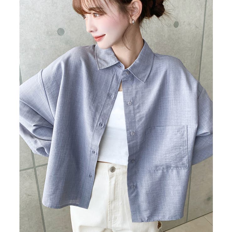 エステルスラブショート丈長袖シャツ | moment+ | 詳細画像9 