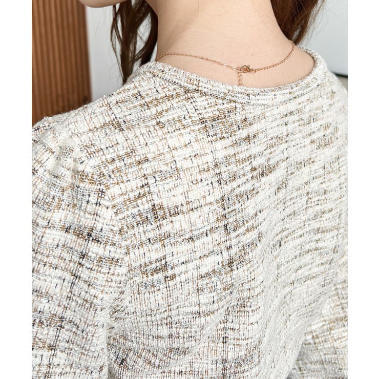カラーツイードボリュームスリーブプルオーバー | moment+ | 詳細画像20 