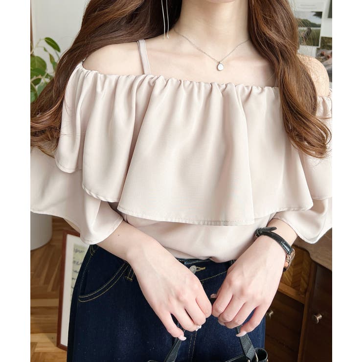 2WAYオフショルフリルブラウス | moment+ | 詳細画像13 