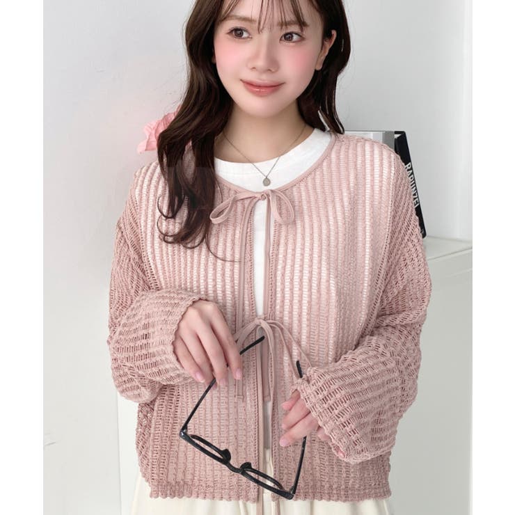 前後2WAYストライプメッシュショート丈(45cm)＆レギュラー丈(68cm)リ… | moment+ | 詳細画像12 