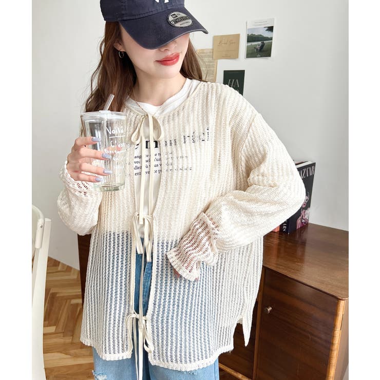 前後2WAYストライプメッシュショート丈(45cm)＆レギュラー丈(68cm)リ… | moment+ | 詳細画像26 