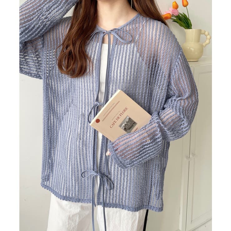 前後2WAYストライプメッシュショート丈(45cm)＆レギュラー丈(68cm)リ… | moment+ | 詳細画像27 