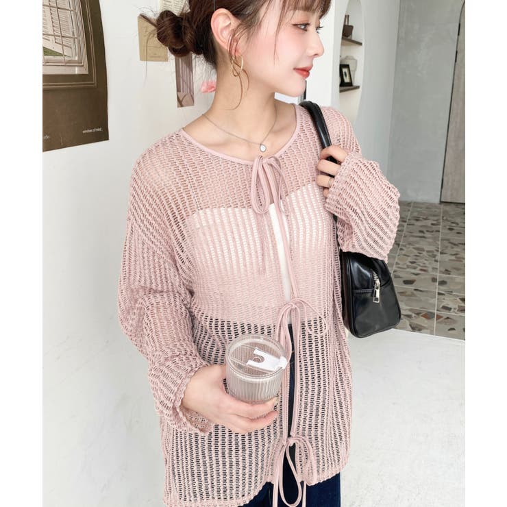 前後2WAYストライプメッシュショート丈(45cm)＆レギュラー丈(68cm)リ… | moment+ | 詳細画像34 