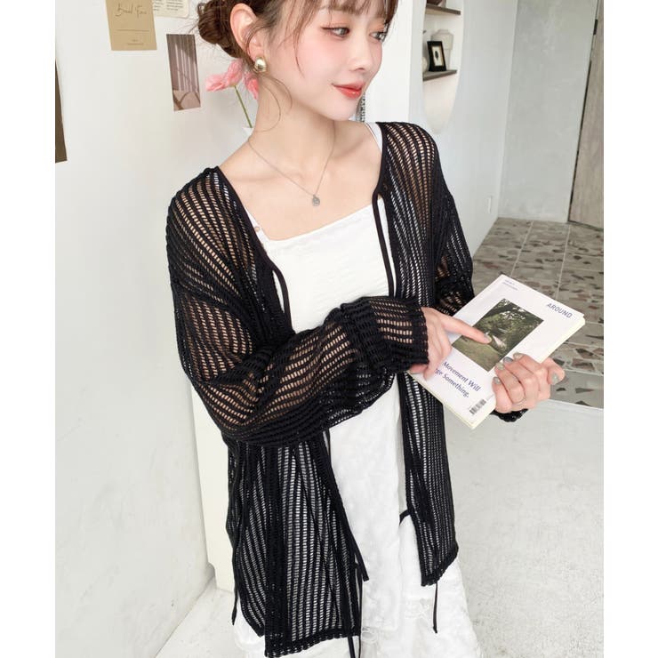 前後2WAYストライプメッシュショート丈(45cm)＆レギュラー丈(68cm)リ… | moment+ | 詳細画像38 