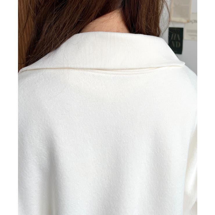 裏起毛ワンポイント刺繍ハーフジップスウェット | moment+ | 詳細画像11 