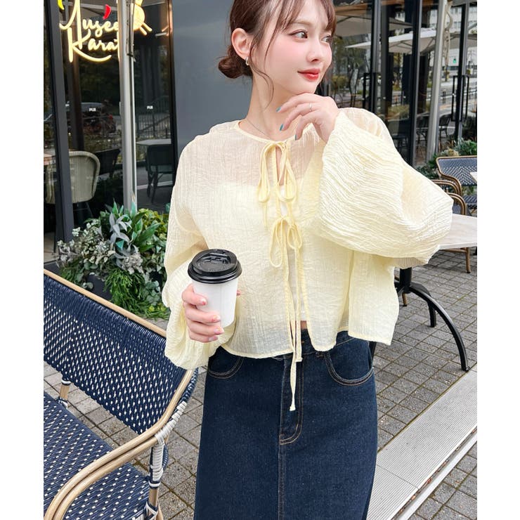 前後2WAYボリュームスリーブショート丈＆レギュラー丈リボン