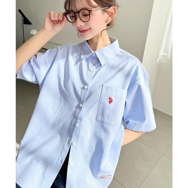 U.S.POLO ASSN.ワンポイント刺繍半袖オックスシャツ | moment+ | 詳細画像21 