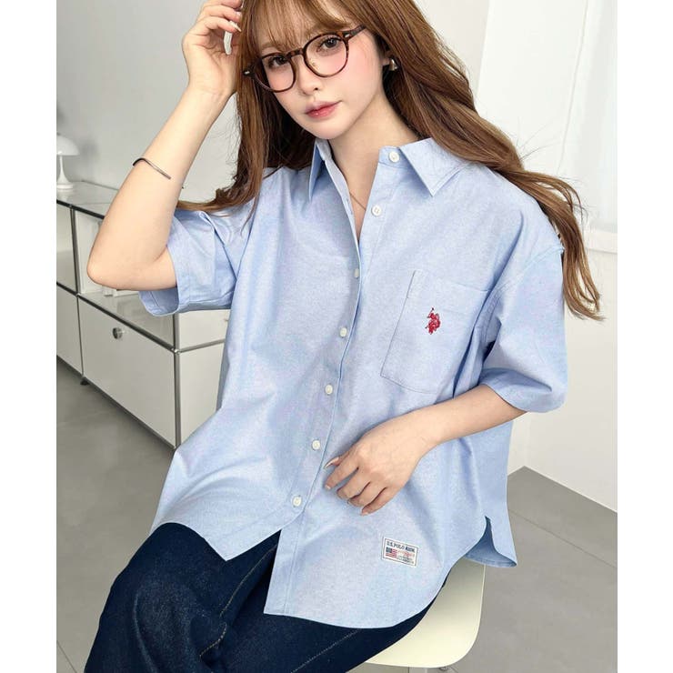 U.S.POLO ASSN.ワンポイント刺繍半袖オックスシャツ | moment+ | 詳細画像31 