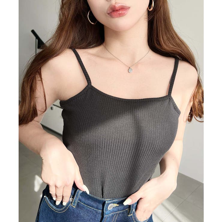 カップ付きテレコリブスクエアキャミソール | moment+ | 詳細画像12 