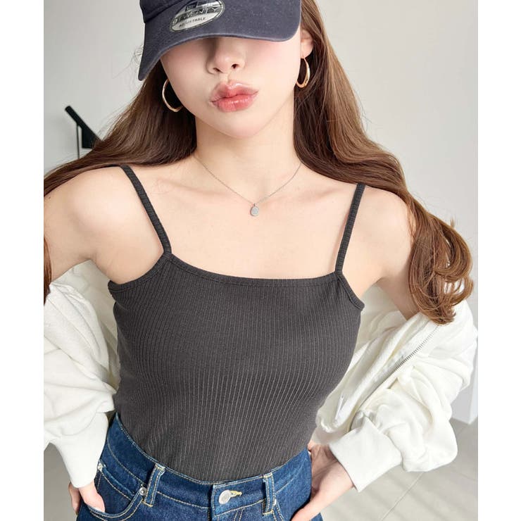 カップ付きテレコリブスクエアキャミソール | moment+ | 詳細画像13 