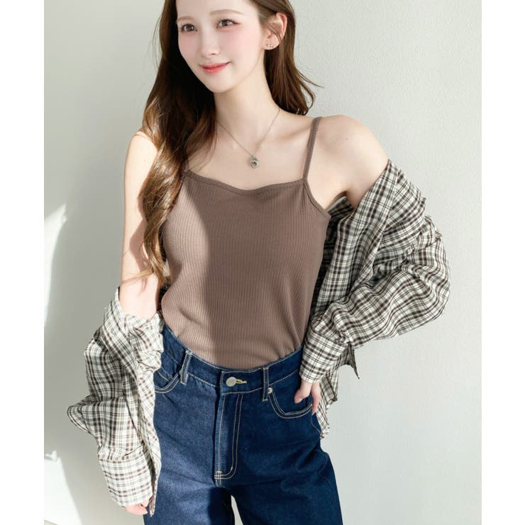 カップ付きテレコリブスクエアキャミソール | moment+ | 詳細画像17 