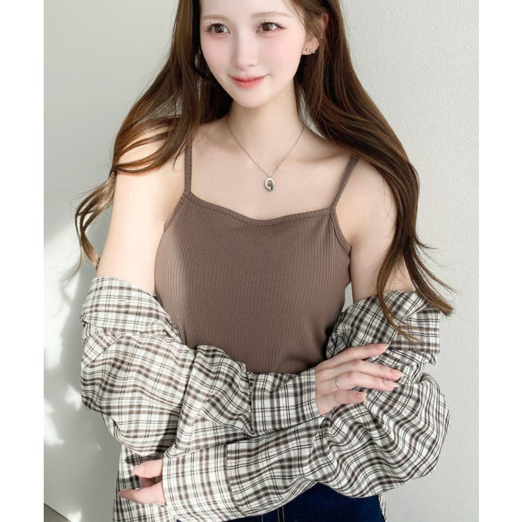 カップ付きテレコリブスクエアキャミソール | moment+ | 詳細画像18 