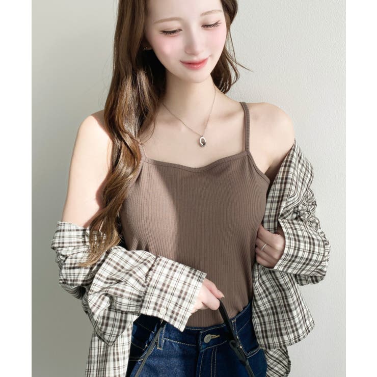 カップ付きテレコリブスクエアキャミソール | moment+ | 詳細画像20 