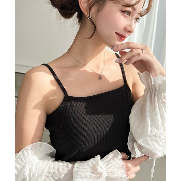 カップ付きテレコリブスクエアキャミソール | moment+ | 詳細画像21 