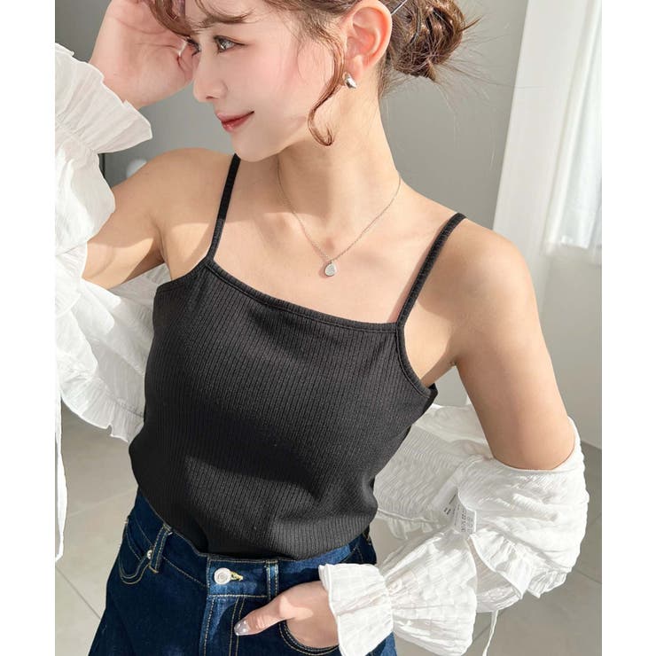 カップ付きテレコリブスクエアキャミソール | moment+ | 詳細画像22 