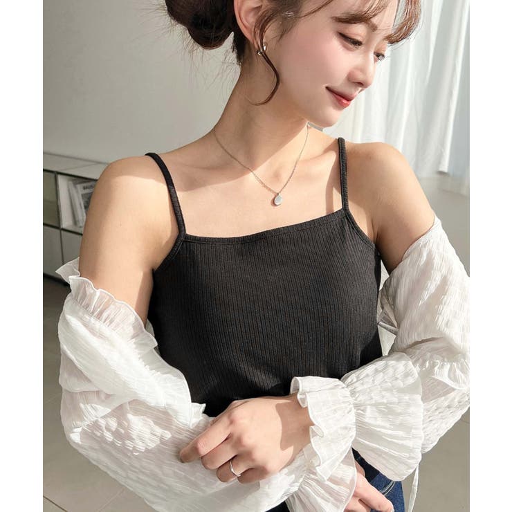 カップ付きテレコリブスクエアキャミソール | moment+ | 詳細画像23 