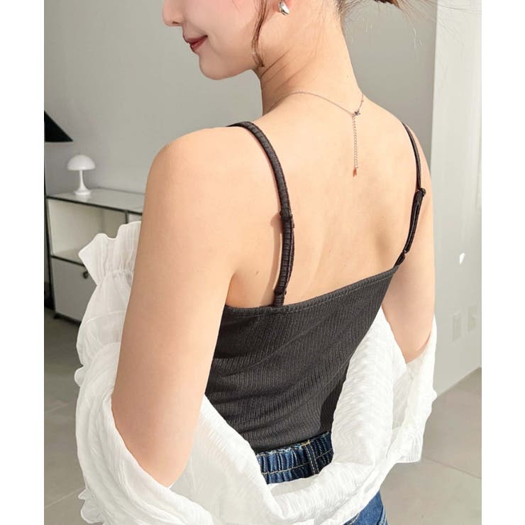 カップ付きテレコリブスクエアキャミソール | moment+ | 詳細画像24 